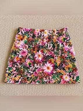 H&M Floral Mini Skirt - Pink, Green, Orange